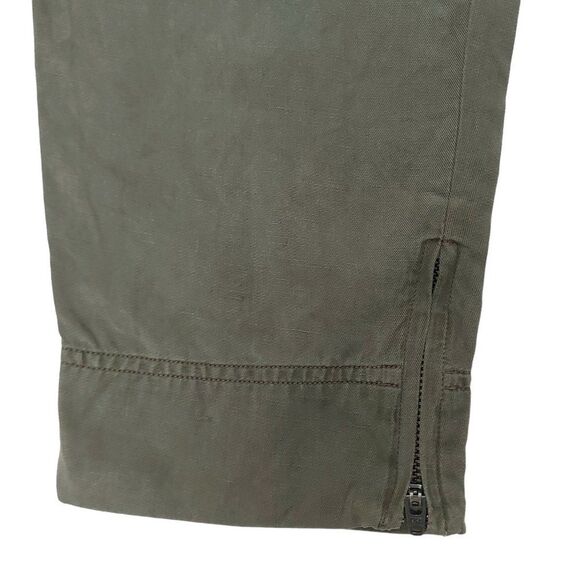 Frame Harem Pants Womens Medium Green Pleated High Rise Tapered Ankle Zip - Picture 9 of 12